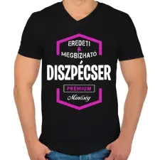 PRINTFASHION Diszpécser prémium minőség - Férfi V-nyakú póló - Fekete férfi póló