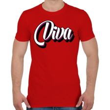 PRINTFASHION Diva - Férfi póló - Piros férfi póló