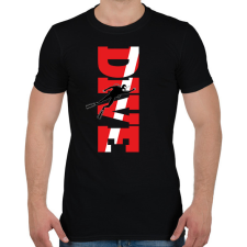 PRINTFASHION Dive - Búváros, piros,fehér - Férfi póló - Fekete férfi póló