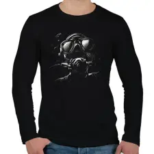 PRINTFASHION Diver - búvár - Férfi hosszú ujjú póló - Fekete férfi póló