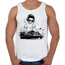 PRINTFASHION dj - Férfi atléta - Fehér atléta, trikó
