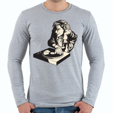 PRINTFASHION DJ - Férfi hosszú ujjú póló - Sport szürke férfi póló