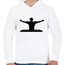 PRINTFASHION Dj - Férfi kapucnis pulóver - Fehér férfi pulóver, kardigán