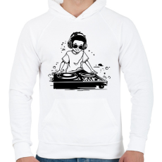 PRINTFASHION dj - Férfi kapucnis pulóver - Fehér