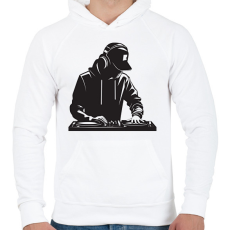 PRINTFASHION dj - Férfi kapucnis pulóver - Fehér
