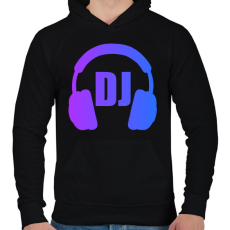 PRINTFASHION Dj - Férfi kapucnis pulóver - Fekete