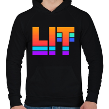 PRINTFASHION DJ LIT - Férfi kapucnis pulóver - Fekete férfi pulóver, kardigán