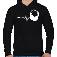 PRINTFASHION DJ love - Férfi kapucnis pulóver - Fekete