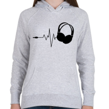 PRINTFASHION DJ love - Női kapucnis pulóver - Sport szürke női pulóver, kardigán