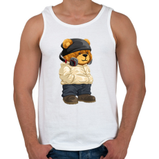 PRINTFASHION DJ maci - lemezlovas - Férfi atléta - Fehér