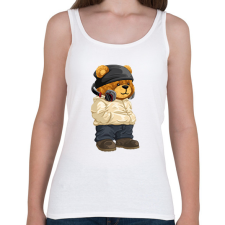 PRINTFASHION DJ maci - lemezlovas - Női atléta - Fehér női trikó