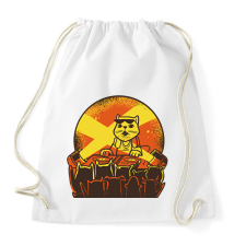 PRINTFASHION DJ macska - Sportzsák, Tornazsák - Fehér tornazsák