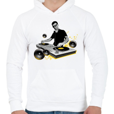 PRINTFASHION Dj mixer - Férfi kapucnis pulóver - Fehér férfi pulóver, kardigán