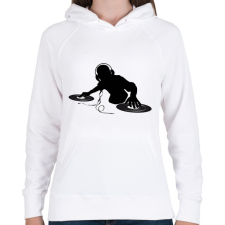 PRINTFASHION Dj - Női kapucnis pulóver - Fehér női pulóver, kardigán