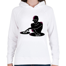 PRINTFASHION Dj - Női kapucnis pulóver - Fehér női pulóver, kardigán