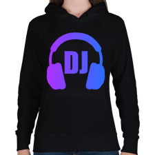 PRINTFASHION Dj - Női kapucnis pulóver - Fekete női pulóver, kardigán