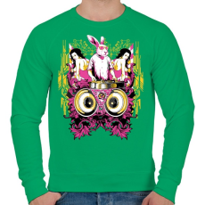 PRINTFASHION DJ Nyúl - Férfi pulóver - Zöld