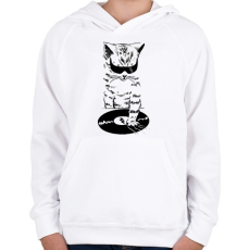 PRINTFASHION DJ SCRATCH - Gyerek kapucnis pulóver - Fehér