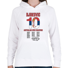 PRINTFASHION Djokovic - Australian Open - Női kapucnis pulóver - Fehér női pulóver, kardigán