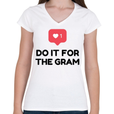 PRINTFASHION Do it for! - Női V-nyakú póló - Fehér női póló