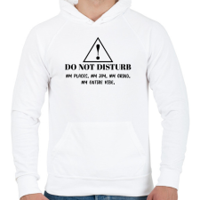 PRINTFASHION Do not disturb! - Férfi kapucnis pulóver - Fehér férfi pulóver, kardigán