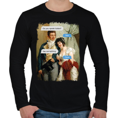PRINTFASHION Do you speak italian? - Reneszánsz kép - Férfi hosszú ujjú póló - Fekete