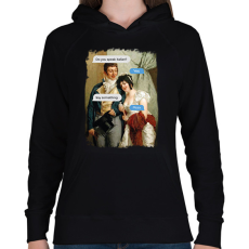 PRINTFASHION Do you speak italian? - Reneszánsz kép - Női kapucnis pulóver - Fekete