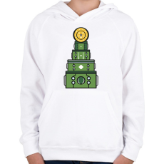 PRINTFASHION Dob karácsonyfa - Gyerek kapucnis pulóver - Fehér