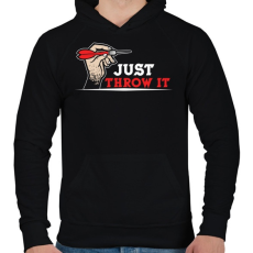 PRINTFASHION Dobd el! - Férfi kapucnis pulóver - Fekete