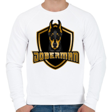 PRINTFASHION Doberman - Férfi pulóver - Fehér