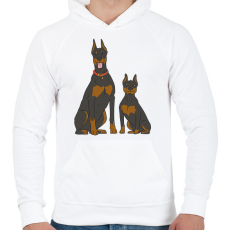 PRINTFASHION Doberman kutyák - Férfi kapucnis pulóver - Fehér