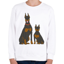 PRINTFASHION Doberman kutyák - Gyerek pulóver - Fehér gyerek pulóver, kardigán