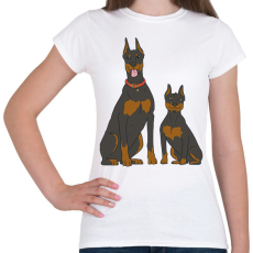 PRINTFASHION Doberman kutyák - Női póló - Fehér