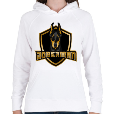 PRINTFASHION Doberman - Női kapucnis pulóver - Fehér