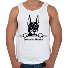 PRINTFASHION Doberman Pinscher - Férfi atléta - Fehér
