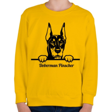 PRINTFASHION Doberman Pinscher - Gyerek pulóver - Sárga