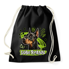 PRINTFASHION Dobermann firka - Sportzsák, Tornazsák - Fekete tornazsák