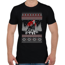 PRINTFASHION Dobermann karácsony mintás - Férfi póló - Fekete férfi póló