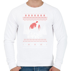 PRINTFASHION Dobermann karácsony mintás - Férfi pulóver - Fehér