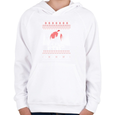 PRINTFASHION Dobermann karácsony mintás - Gyerek kapucnis pulóver - Fehér