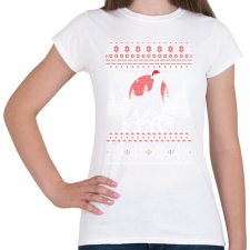PRINTFASHION Dobermann karácsony mintás - Női póló - Fehér női póló