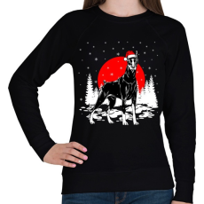 PRINTFASHION Dobermann karácsony - Női pulóver - Fekete