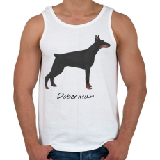 PRINTFASHION Dobermann kutyás póló - Férfi atléta - Fehér