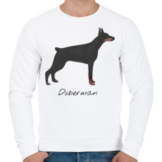 PRINTFASHION Dobermann kutyás póló - Férfi pulóver - Fehér