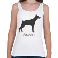 PRINTFASHION Dobermann kutyás póló - Női atléta - Fehér női trikó