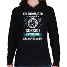 PRINTFASHION Dobj szerencsét! - Női kapucnis pulóver - Fekete