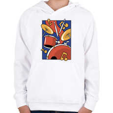 PRINTFASHION Dobolás - Gyerek kapucnis pulóver - Fehér