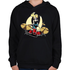 PRINTFASHION Dobos csaj - Gyerek kapucnis pulóver - Fekete gyerek pulóver, kardigán