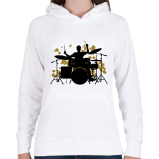 PRINTFASHION Dobos - Női kapucnis pulóver - Fehér női pulóver, kardigán