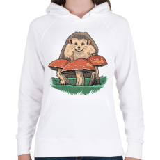 PRINTFASHION Dobos süni - Női kapucnis pulóver - Fehér